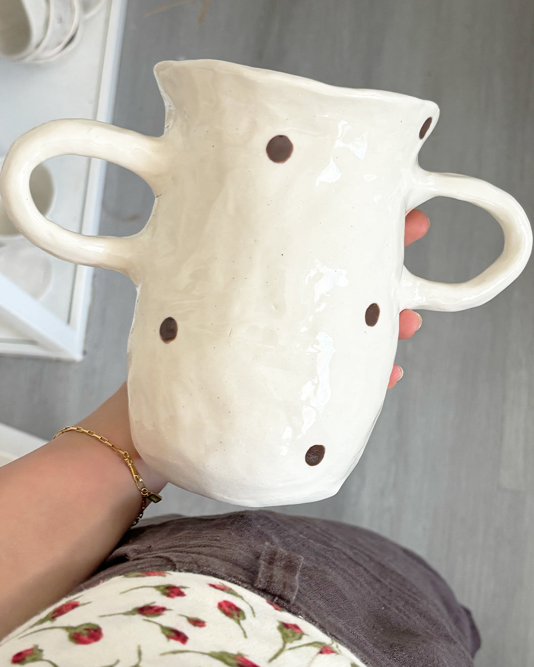 Vessel in Chocolate Polka Dot