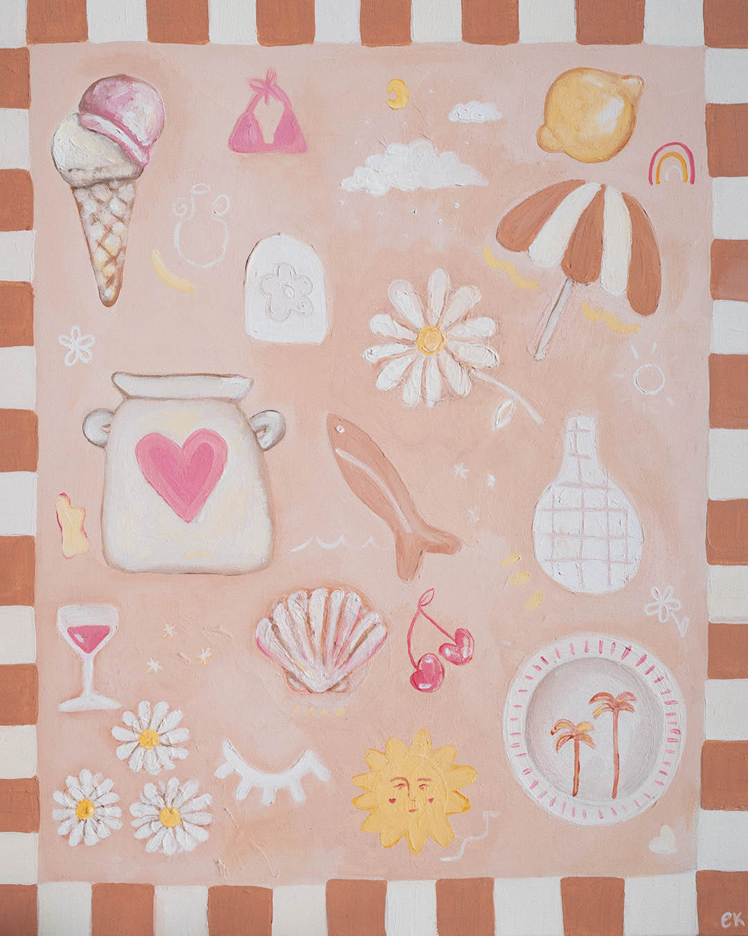 Afternoon At The Beach | Original Canvas